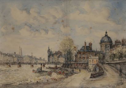 null FRANK-WILL (1900-1951)
Paris, les Quais de Seine et l'Institut
Dessin au crayon...