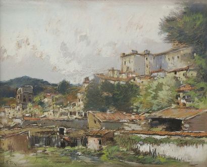 Pierre-Jacques PELLETIER (1869-1931) Village...