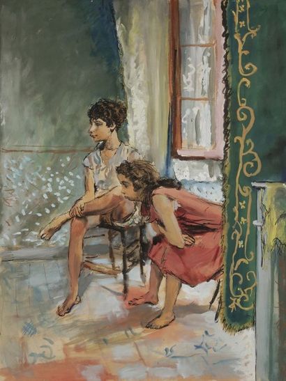 Jean LAUNOIS (1918-1942)
Deux enfants
Dessin...