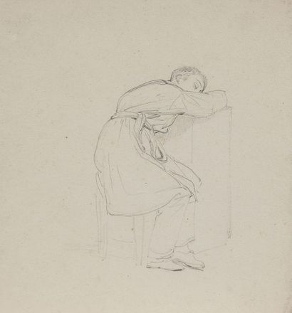 null Léon COGNIET (1794-1880)
Jeune garçon endormi
Crayon noir.
17,5 x 16 cm