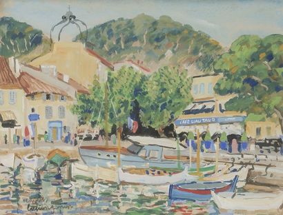 Lucien GENIN (1894-1953)
Le Port de Cassis
Gouache.
Signée...