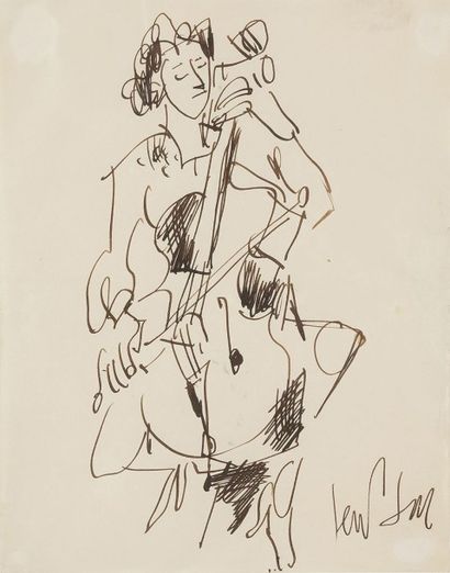 GEN-PAUL (1895-1975) Le Violoncelliste Dessin...