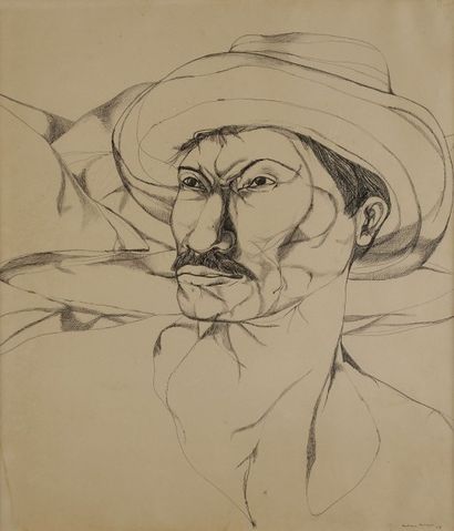 null Servando CABRERA MORENO (1923-1981)
Portrait de paysan
Dessin à l'encre.
Signé...