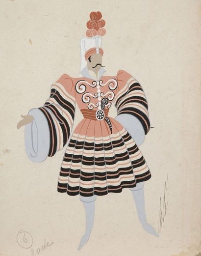 null Romain de Tirtoff ERTÉ (1892-1990)
Costume de théâtre
3 gouaches sur papier...