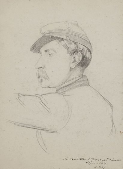 null Armand DUMARESQ (1826-1895)
Le Capitaine d'Etat Major Foucauld, 1858
Crayon...