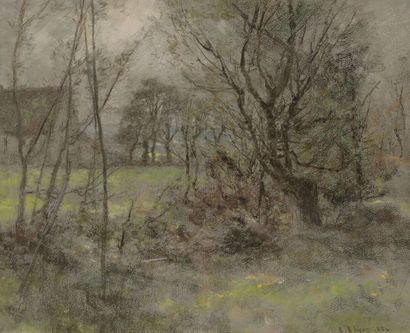 null Léon Augustin LHERMITTE (1844-1925)
Paysage près de la ferme
Pastel.
Signé en...