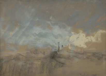  Siebe Johannes TEN CATE (1858-1908) Étude de ciel nuageux, 1901 Pastel. Signé et...