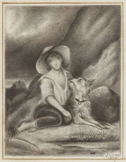 George SAND (1804-1876)
Bergère au chien,...