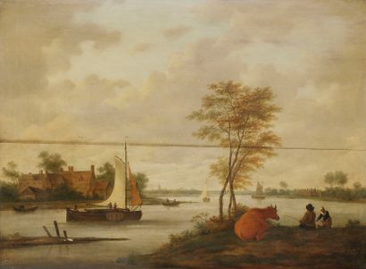 null Attribué à Jacob Van STRIJ (1756 - 1815)
Paysans en bord de rivière
Panneau...