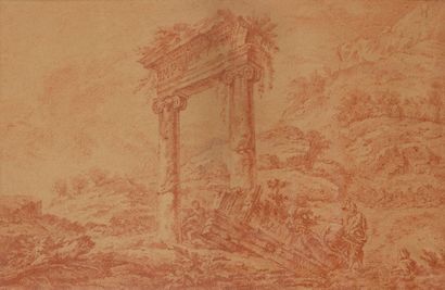 null Attribué à Antoine Sauvage dit LEMIRE (1773-?)
Paysage de ruines au Moyen-Orient...