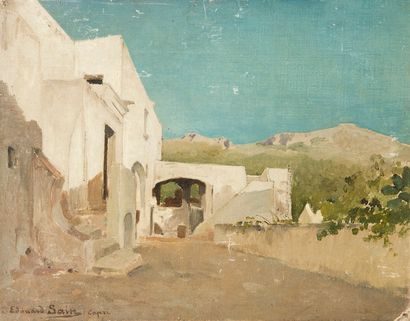 null Edouard SAIN (Cluny 1830 - Paris 1910)
Paysage de Capri 
Toile marouflée sur...