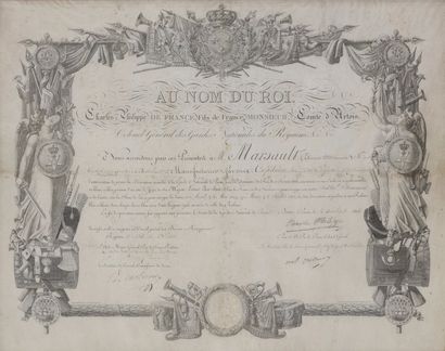 null FRANCE 
DÉCORATION DU LYS POUR LA GARDE NATIONALE DE PARIS, instituée en 1814....