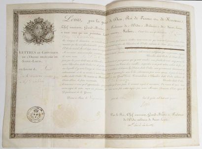 null FRANCE 
ORDRE DE SAINT-LOUIS, institué en 1693. 
Brevet de chevalier de l’Ordre...