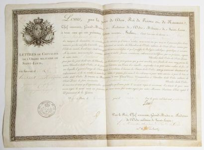 null FRANCE 
ORDRE DE SAINT-LOUIS, institué en 1693. 
Brevet de chevalier de l’Ordre...