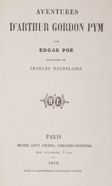 [BAUDELAIRE (Charles)] POE (Edgar Allan). [BAUDELAIRE (Charles)] POE (Edgar Allan).
Aventures...