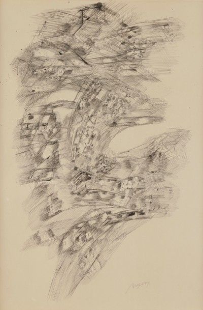 null Camille BRYEN (1907-1977)
Composition, 1963
Dessin à la plume.
Signé en bas...