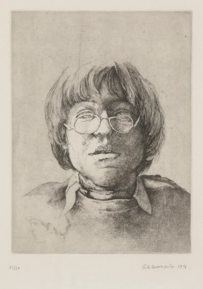 null Erik DESMAZIERES (né en 1948)
Portrait aux lunettes. 1976
Eau-forte.
Signée,...