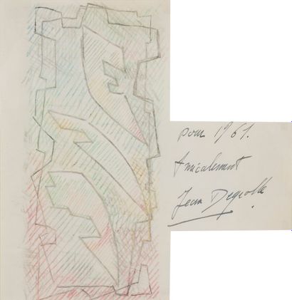 null Jean DEYROLLE (1911-1967)
Composition abstraite, 1961
Dessin aux crayons de...