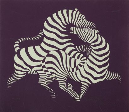 null Victor VASARELY [hongrois] (1906-1997)
Zèbre fond mauve
Sérigraphie.
Signée...