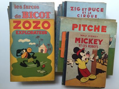 null BANDES DESSINEES. Lot de volumes Bicot, Pitche, Zozo, Zig et Puce, Mickey, Alerte...