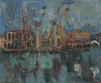 null Isaac FRENKEL dit FRENEL (1899-1981) 
Venise, 1959
Huile sur toile. 
Signée...