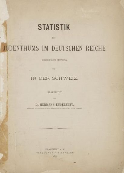 null Dr ENGELBERT, Statistik des Judenthums im deutschen reicheausschliesslich preussens...