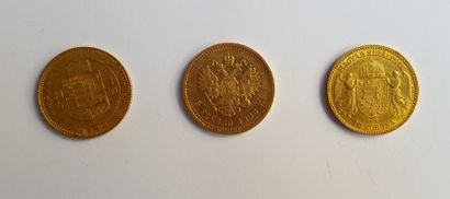 null 1 pièce de 20 francs hongroise, 1 pièce de 20 couronnes hongroise et 1 pièce...