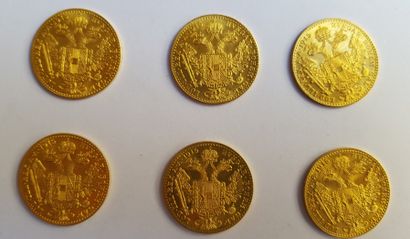 null 9 pièces de 1 ducat austro-hongrois en or type François Ier.