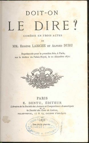 null Eugène LABICHE. [Théâtre]. Recueil factice de 71 brochures de pièces de théâtre...