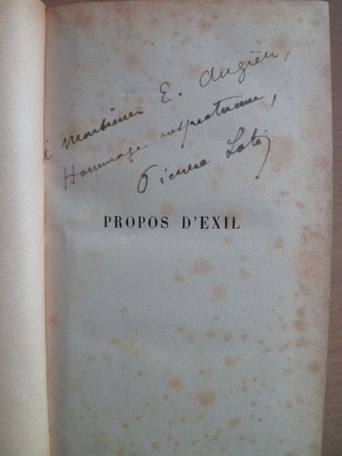 null Pierre LOTI. Propos d’exil (Paris, Calmann Lévy, 1887) ; in-12, reliure de l’époque...