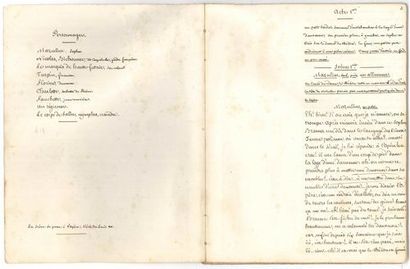 null Eugène LABICHE. Manuscrit en partie autographe pour Le Sopha, [1850] ; 119 pages...
