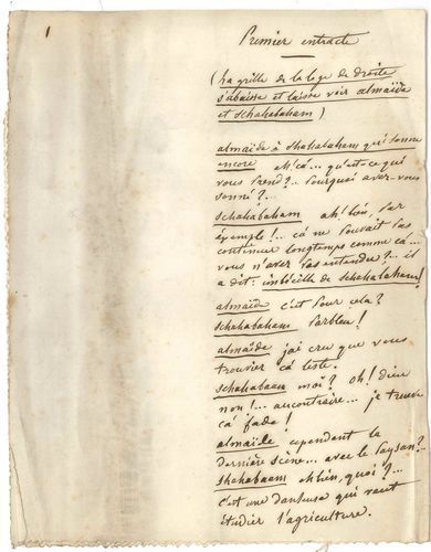 null Eugène LABICHE. Manuscrit en partie autographe pour Le Sopha, [1850] ; 119 pages...