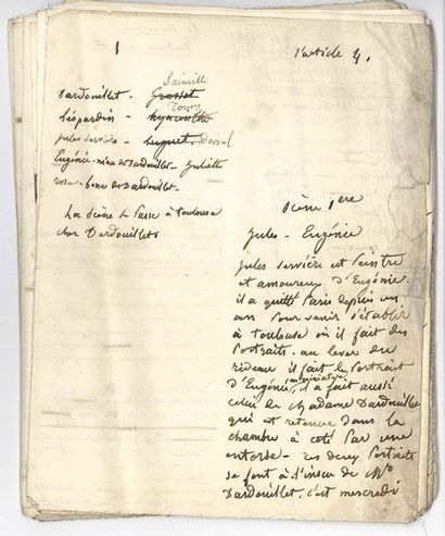 null Eugène LABICHE. Manuscrit autographe, L’article 4, [1852] ; 39 pages petit in-4,...