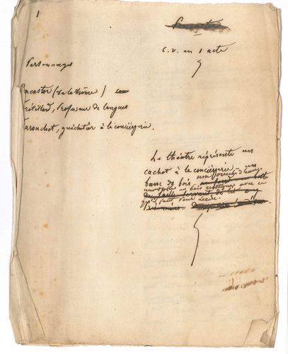 null Eugène LABICHE. Manuscrit autographe, [Deux profonds scélérats, 1854] ; 55 pages...