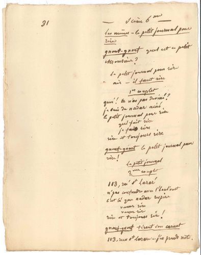 null Eugène LABICHE. Manuscrit en partie autographe, Gnouf-Gnouf 1er, Revue de 1856 ;...