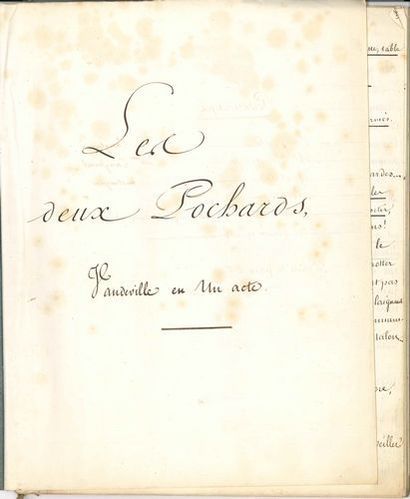 null Eugène LABICHE. Deux manuscrits de copiste (un avec corrections autographes)...