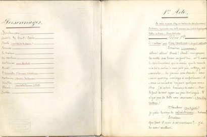 null Eugène LABICHE. Manuscrit de copiste pour Les Noces de Bouchencœur, [1857] ;...