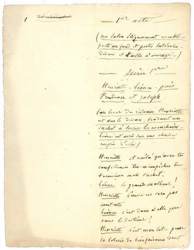 null Eugène LABICHE. Manuscrit autographe, Les Petits Oiseaux, [1862], plus le manuscrit...