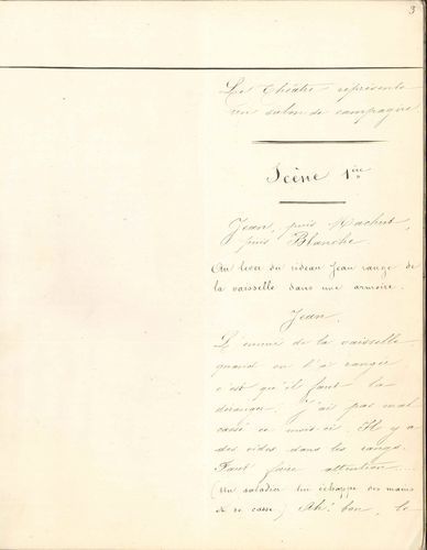 null Eugène LABICHE. Manuscrit de copiste de La Grammaire, [1867] ; cahier in-4 de...