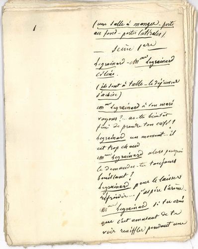 null Eugène LABICHE. Manuscrit autographe, La Main leste, [1867] ; [1]-66 pages petit...