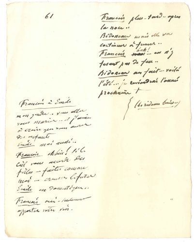 null Eugène LABICHE. Manuscrit autographe, Le Choix d’un gendre, [1869] ; 61 pages...