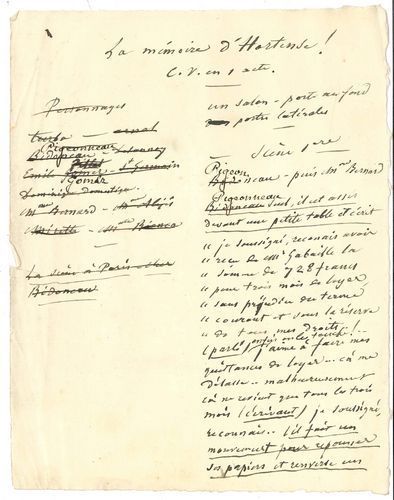 null Eugène LABICHE. Manuscrit autographe, La Mémoire d’Hortense, [1872] ; [1]-68...