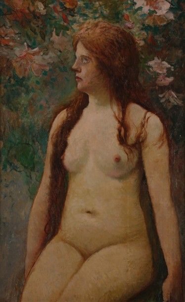 null Francis Brook CHADWICK (1850-1943)
Baigneuse assise
Huile sur toile.
Non signée.
91...