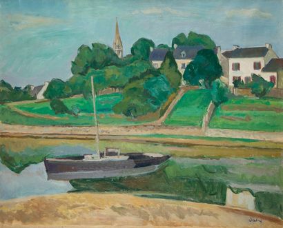 null Eugène DABIT (1898-1936)
La Forêt-Fouesnant, 1929
Huile sur toile.
Signée en...