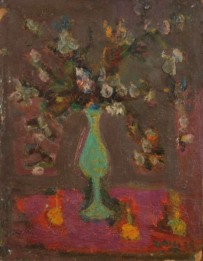null Yvette ALDE (1911-1967)
Vase de fleurs, 1948
Huile sur isorel.
Signée et datée...