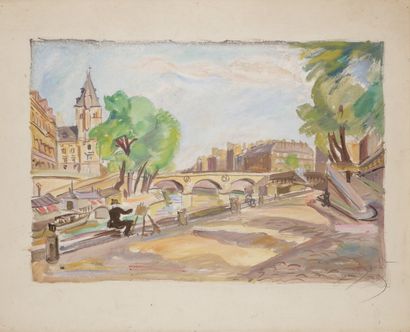 null Jean DORVILLE (1902-1985)
Vue de Paris (6) - Nu (1)
7 gouaches.
Signées.
60...