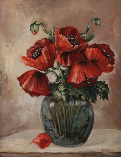 null François EBERL (1887-1962)
Vase de fleurs
Huile sur toile.
Signée en bas à droite.
45...