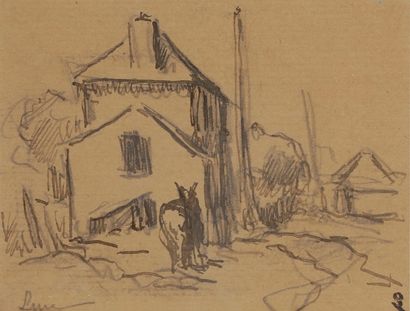 null Maximilien LUCE (1858-1941)
Âne devant la maison
Dessin à l’encre.
Signé en...