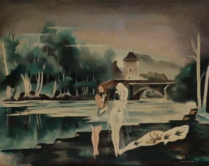 null Jean MAREMBERT (1900-1968)
Les Frileuses, vers 1930-35
Huile sur toile.
Signée...