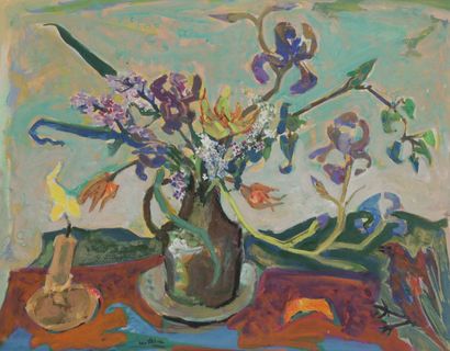 null Yvette ALDE (1911-1967)
Le Bouquet à la chandelle, vers 1963
Gouache.
Signée...